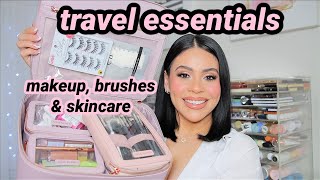 Travel Bag Essentials Makeup Brushes Skincare Favorites