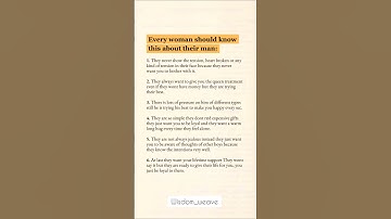 Every Woman Should Know This About Their Man 💕 | Relationship Facts | Wisdom Weave Shorts