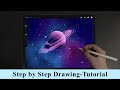 Galaxy and Planet iPad Drawing - Step by Step Drawing Tutorial