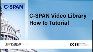 C SPAN Video Library Training