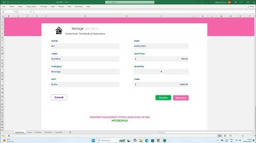Stock Management System Using Excel | No VBA