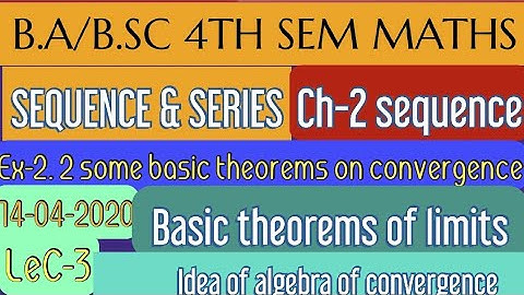 SEQUENCE AND SERIES!CHAPTER _2 SEQUENCE! !! B.SC 4TH SEM!! CDLU, KU,GJU MDU