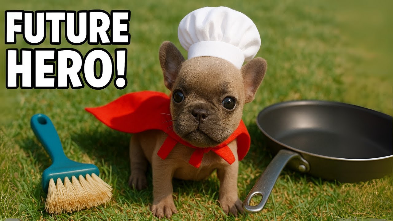 Future Hero! Tiny Frenchie Vows to Earn Money, Cook & Clean for Mom 😍🐶