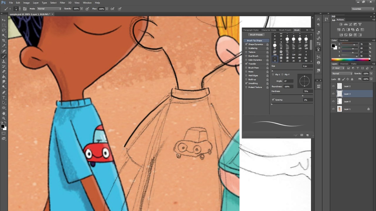 Drawing Smooth Lines With A Tablet : Photoshop and wacom intuos brush problem jittery shaky