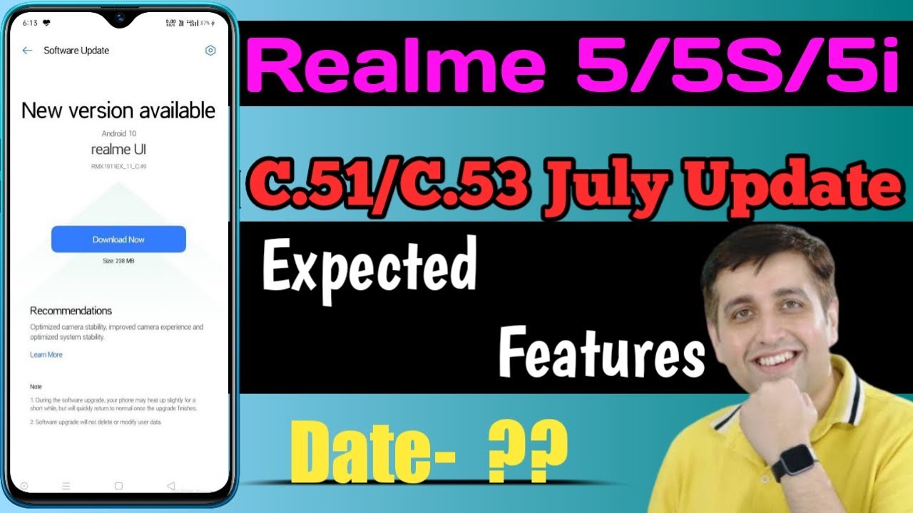 Realme 5/5S/5i C.51 update expected features|C.53 update|Realme 5/5S/5i July update|Techy Animation|