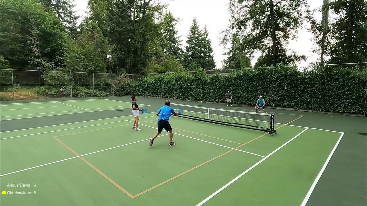 8/5/23 Pickleball with David, Charles and Jane at Hillaire Park