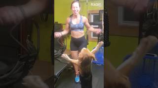 Doggy wants to exercise with mom  #short #women #funny #fail #dog #exercise