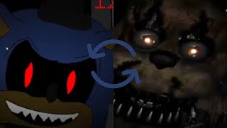 FNAF 4 and FNAS 4 but their jumpscares sounds are Swapped