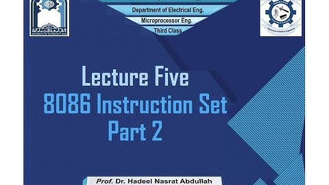 Lecture 5 Microprocessor Eng Hadeel Nasrat