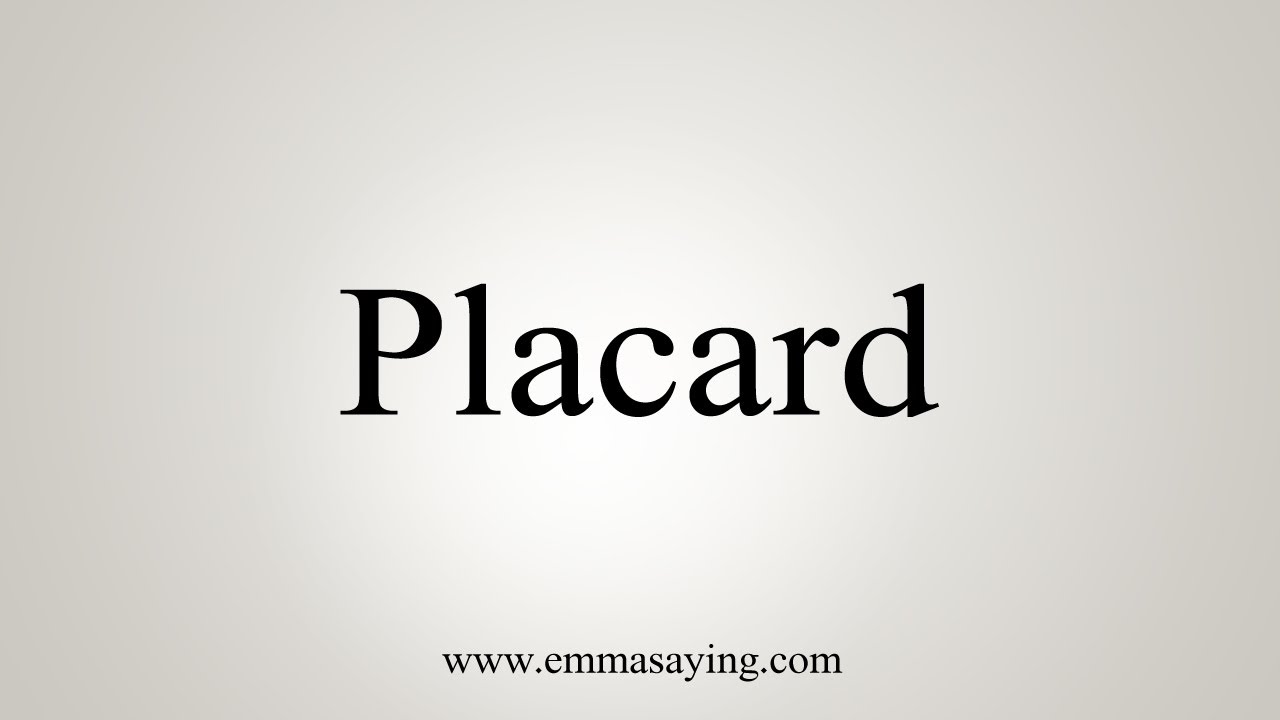 Placard Definition Arabe at Michael Washington blog