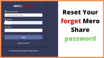 How to Reset Meroshare Password | Mero Share Password Change | Meroshare Password Reset