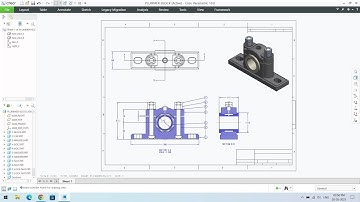 Plummer Block : 3D Modelling in Creo Parametric, Assembly, Rendering and Assembly Drawing.