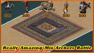 Battle between Mixed archers Stronghold Crusader | #stronghold #youtube #historicalgamer