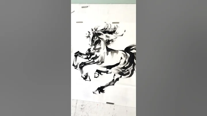 水墨奔馬。第4段。全方位展示作畫的過程。 - 天天要聞