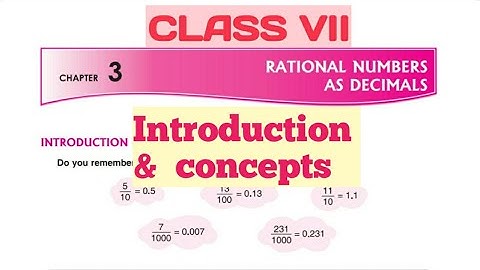D.A.V. Math | Class VII | Ch-3 | Rational Numbers as Decimals | Concepts | By Art Of Mathematica