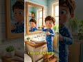 Morning Bathroom Routine in English for Kids | Washing Face, Shower &amp; Drying Hair | 3D Animation