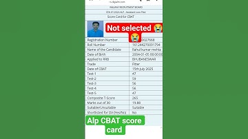 #RRB ALP CBAT SCORE CARD,#reb alp final result