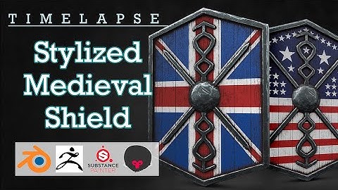 Making a Stylized Medieval Shield - Blender | Zbrush | Substance Painter [Timelapse]