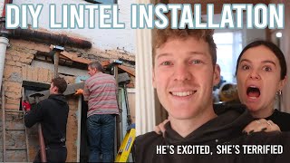 KNOCKING DOWN THE BACK OF OUR HOUSE!!! DIY lintel installation