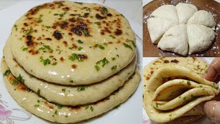 15 Minutes Butter Naan Without Tandoor|সহজে তুলতুলে নরম বাটার নান রেসিপি |Easy Butter Naan Recipe|