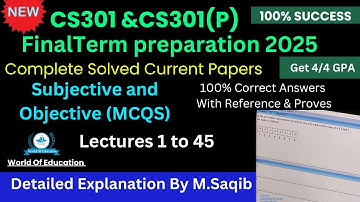 cs301 final term preparation 2024/2025 | cs301p final term preparation subjective|cs301p final term