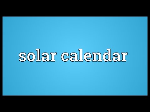 Solar calendar Meaning