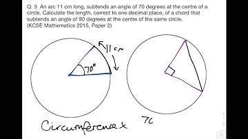 KCSE 2015 Mathematics Paper 2: Question 3 |  Circles, Chords, Arcs, Circumferences, Pythagoras