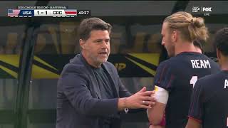 Diego Luna's first career goal for USMNT to tie it 1-1 vs Costa Rica in the Gold Cup knockout stage.