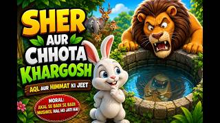 🦁 Sher Aur Chhota Khargosh 🐰 | Aqalmand Khargosh Ki Kahani | Kids Moral Story | HA kids Story