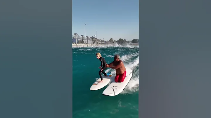 Lil Surfer with Raimana at Surf Ranch - Best Coach!