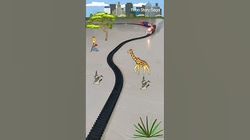 Giraffe is running near the railway track, Pikachu is simply sitting and train approaching fast USA