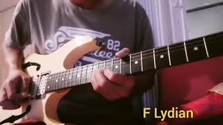 Hexatonic licks with F Lydian sound/Fmaj7 chord