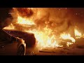 Firefighters douse flames consuming corvette