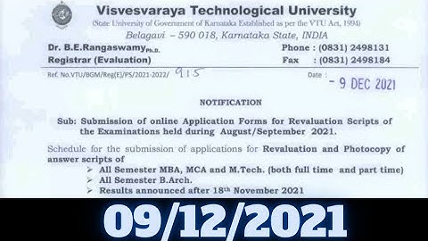VTU Submission of online Application Forms for Revaluation Scripts of Examinations... #DOGOODWORLD