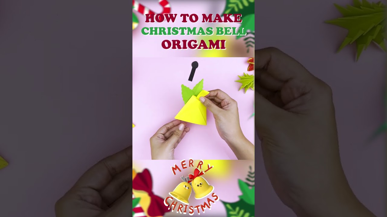 How To Make Origami Christmas Bell Craft 