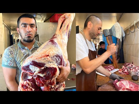 Удивительные рабочие навыки резки мяса Узбекистан | Meat Cutting Skills