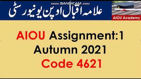 AIOU Code 4621-1 Solved Assignment No.1 Autumn 2021
