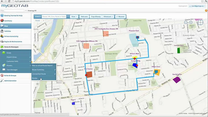 Geotab 5.6 Build Routes Send to Garmin www.gpstogo.ca 1-888-GPS-8480