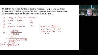 Kc calculation (ICE Table)