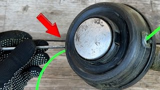The neighbors were surprised! How to thread line into a trimmer without removing the reel