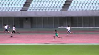 20120822　ｽﾎﾟｰﾂ交流会　6年男子　400mﾘﾚｰ　予選1組　タマデ