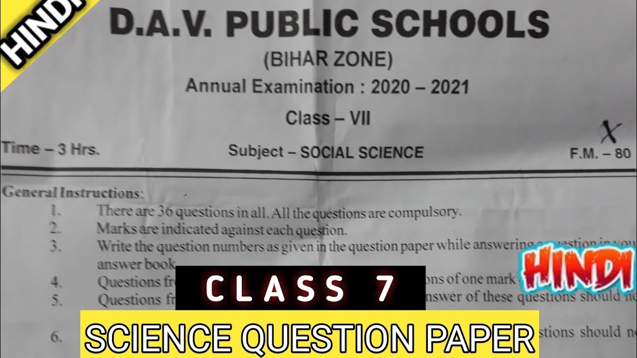 dav assignment class 7 social science
