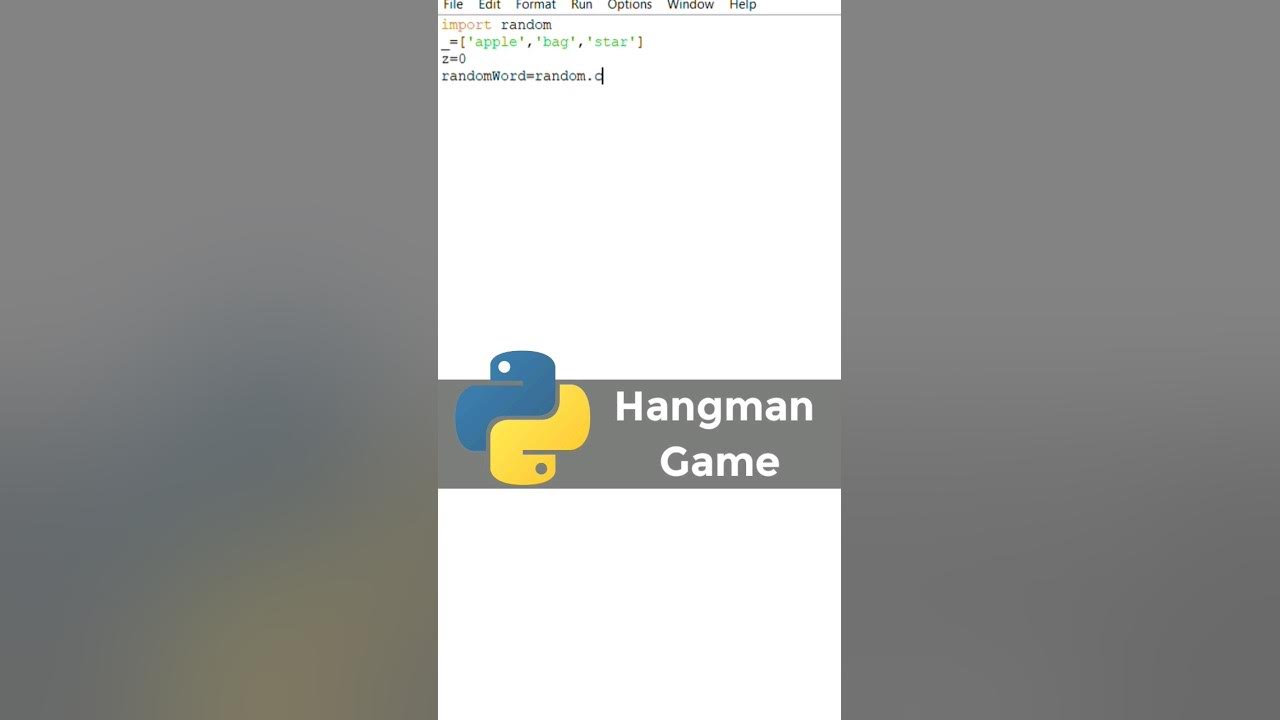 Hangman Game | Python - YouTube