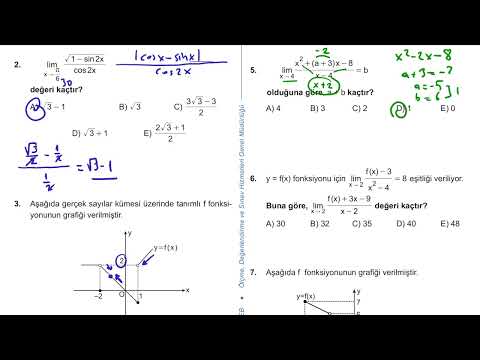 12. Sınıf Matematik Kazanım Kavrama Test 21 (Limit) Çözümler