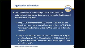 FY 2020 CDFI NACA Program TA Application Webinar Workshop