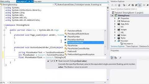 ASP.NET 4.5 Essential Skills Lesson 5-8: Convert variables using Convert and Parse
