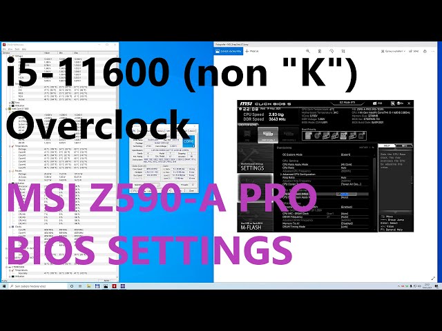 i5-11600 (non "K") _ CPU OC _ 4,35 GHz (max) _ MSI Z590-A PRO - Overclock - BIOS SETTINGS