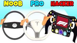 NOOB vs PRO vs HACKER - Steering Wheel Evolution screenshot 3