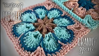 :     COSMOS FLOWER  / BEAUTIFUL CROCHET GRANNY SQUARE