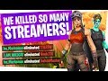 WE KILLED SO MANY STREAMERS! - Fortnite Streamer Slaughter w/ Wildcat